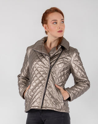 Chamarra Capitonada Estilo Biker