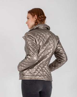 Chamarra Capitonada Estilo Biker