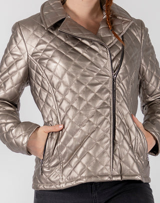 Chamarra Capitonada Estilo Biker
