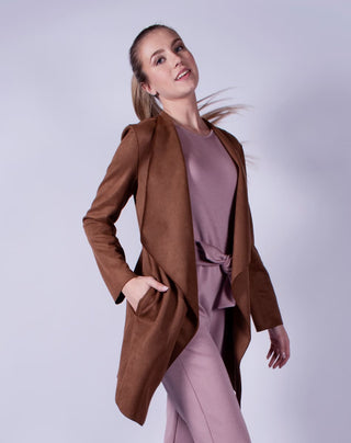 Abrigo suede T75082