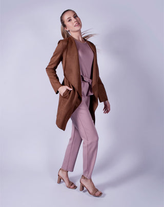 Abrigo suede T75082